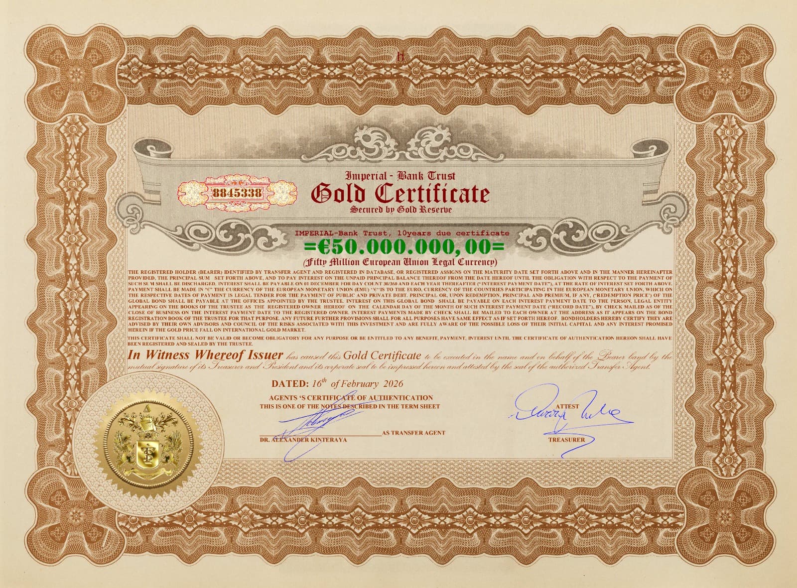Registration of 370,000 BCG Tokens